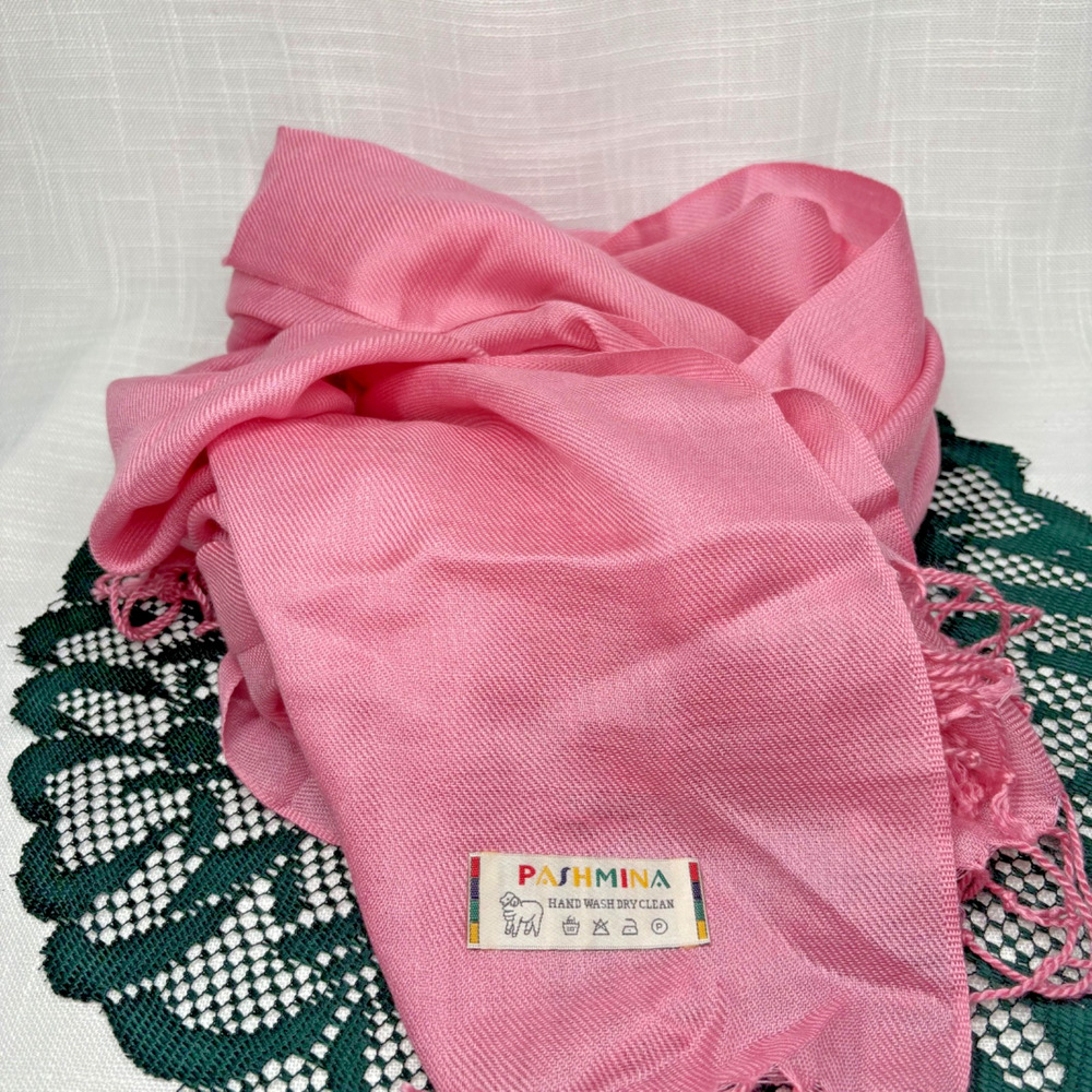 Vintage Flamingo Baby Pink Butter Soft Pashmina Brand Shaw Wrap Scarf